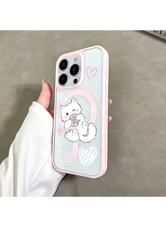 Pink Yarn Ball Cat Phone Case For iPhone 12 Pro Max Wireless Charging Shockproof Magnetic Protective Cover - Image 2